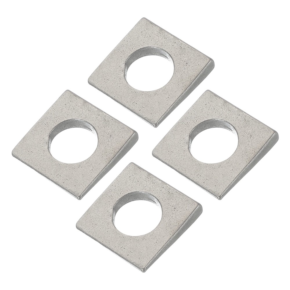 4 Pcs M16 Beveled Square Washers Thickness 2 to 7.3mm Wedge Washers Silver