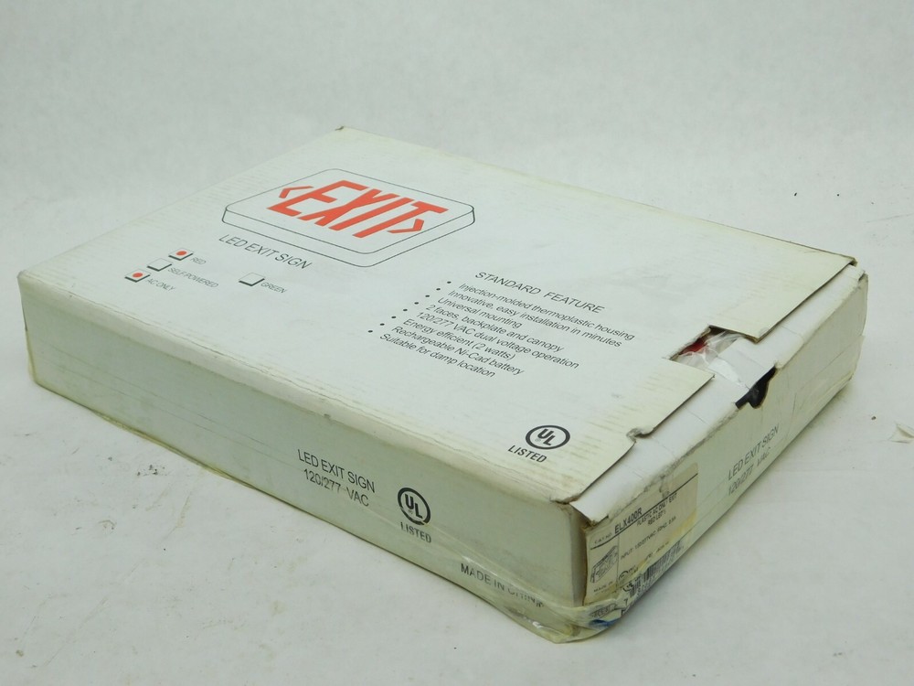 Thomas & Betts LED Double Sided Exit Sign Model - ELXN400R Plastic AC RED LV