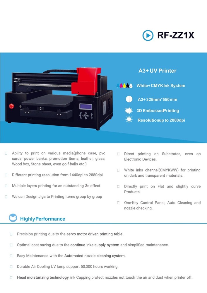 Refinecolor RF-ZZ1S 3255 UV Flatbed Printer Bundle Deal USA Tech Support