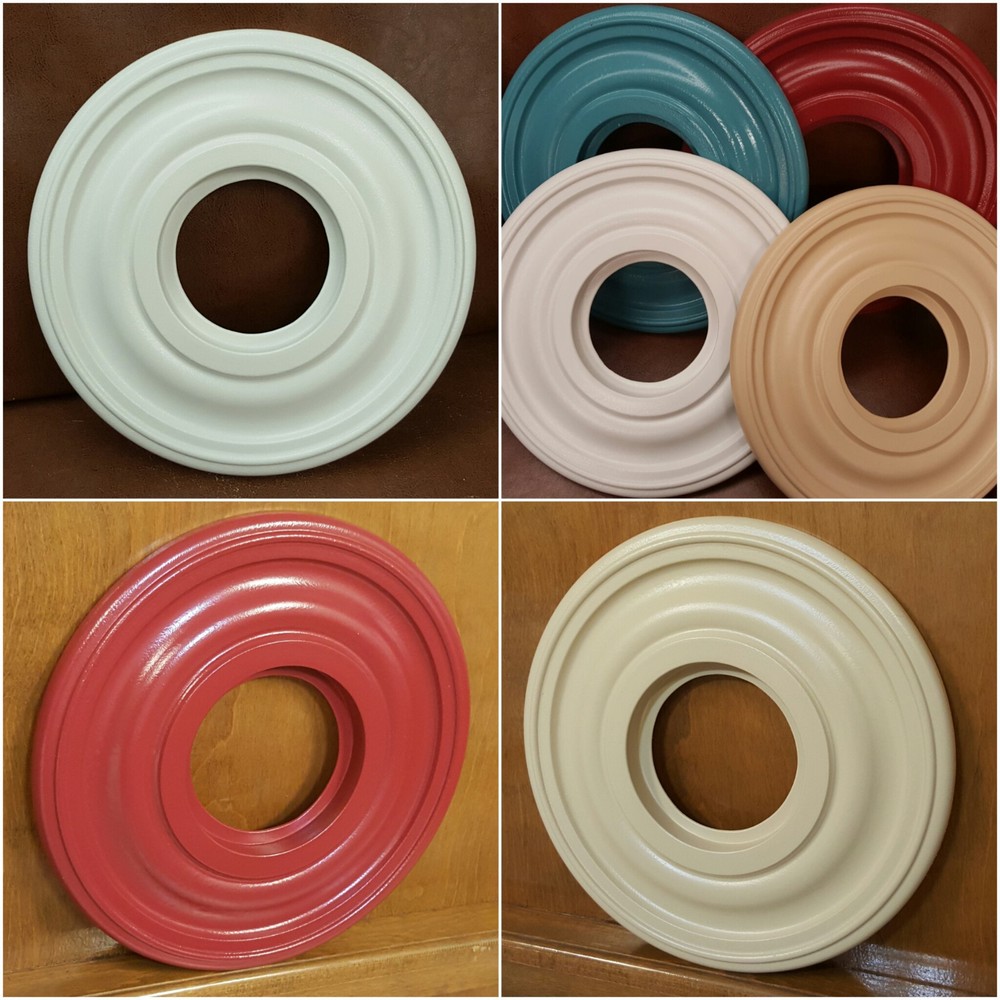 12" White Henta Mini Plano Medallion Paintable ABS Plastic Lighting Accessory