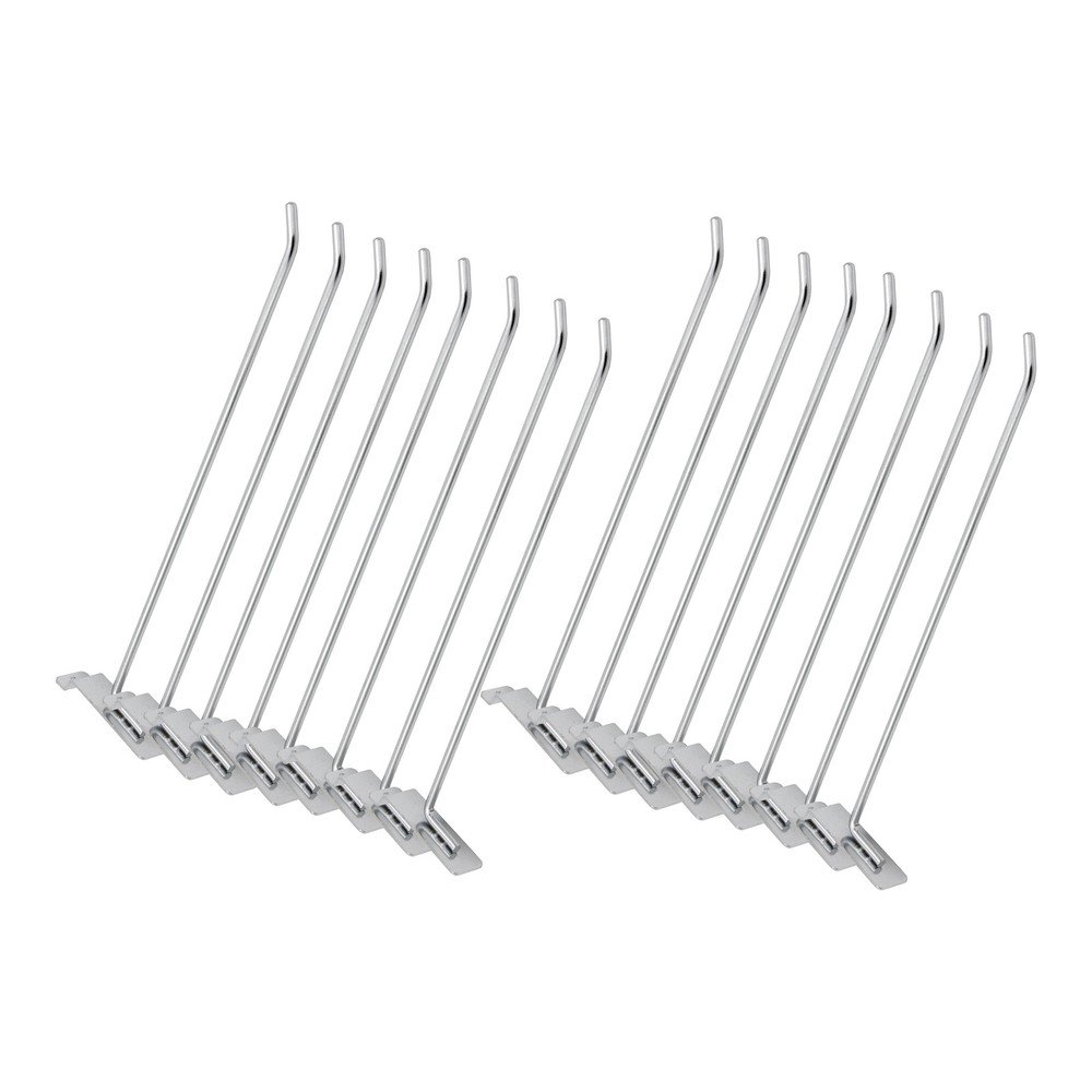 12" Slatwall Hooks - Chrome - Pack of 50