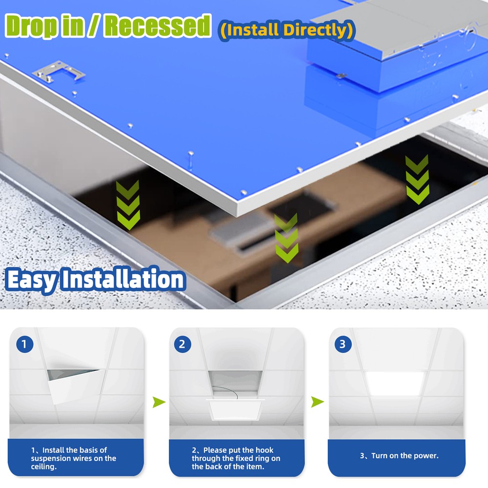 8 Pack 2X2FT LED Panel Light 45W Drop Ceiling Troffer Flat Fixtures 5000k White
