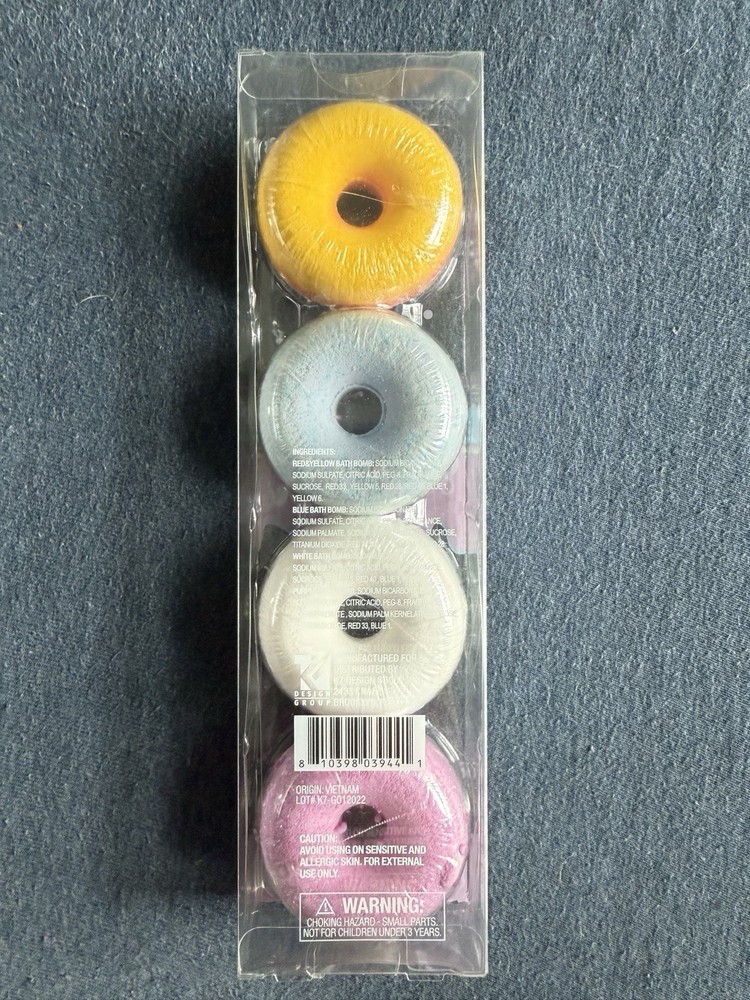 4 Pack Bathbombs Super Sweet Donut Shape Gift set Adore