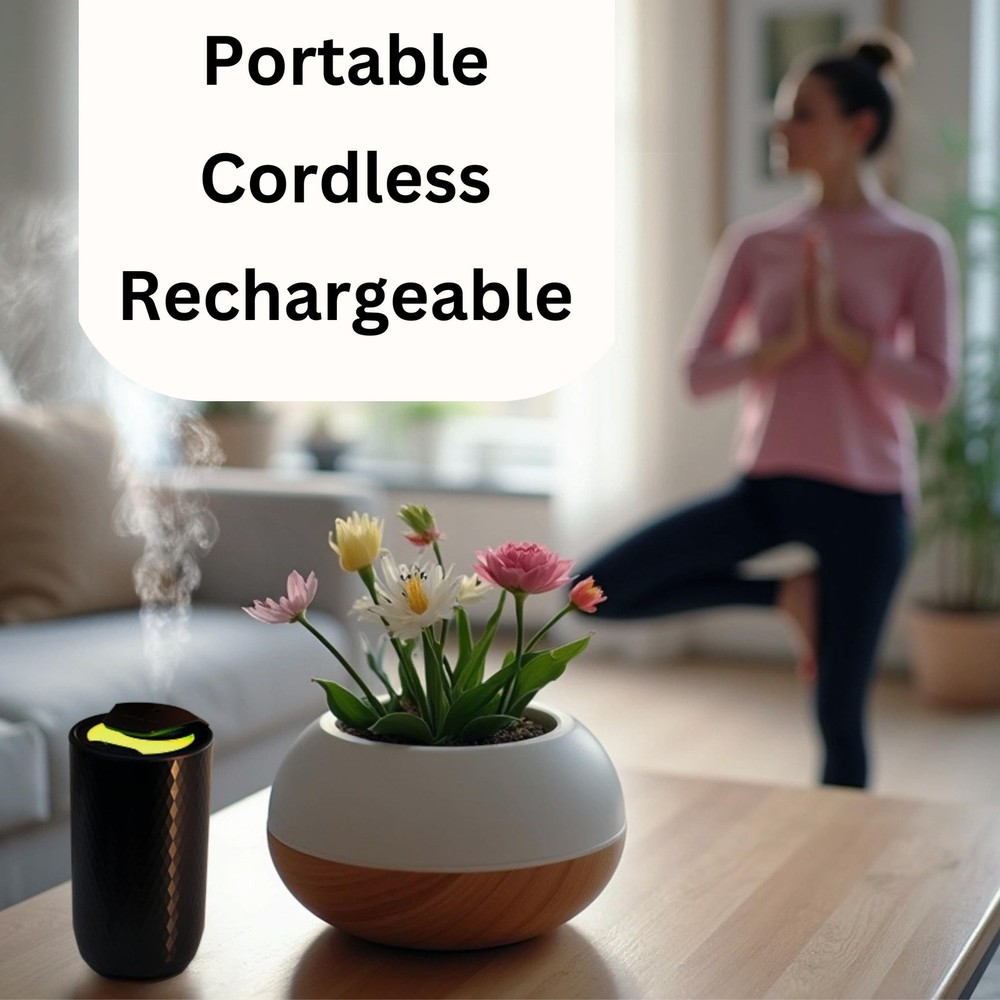 Waterless Essential Oil Diffuser – Portable Cordless Aromatherapy Diffuser