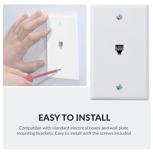 Newhouse Hardware Surface Phone Jack Plate White 1-Pack