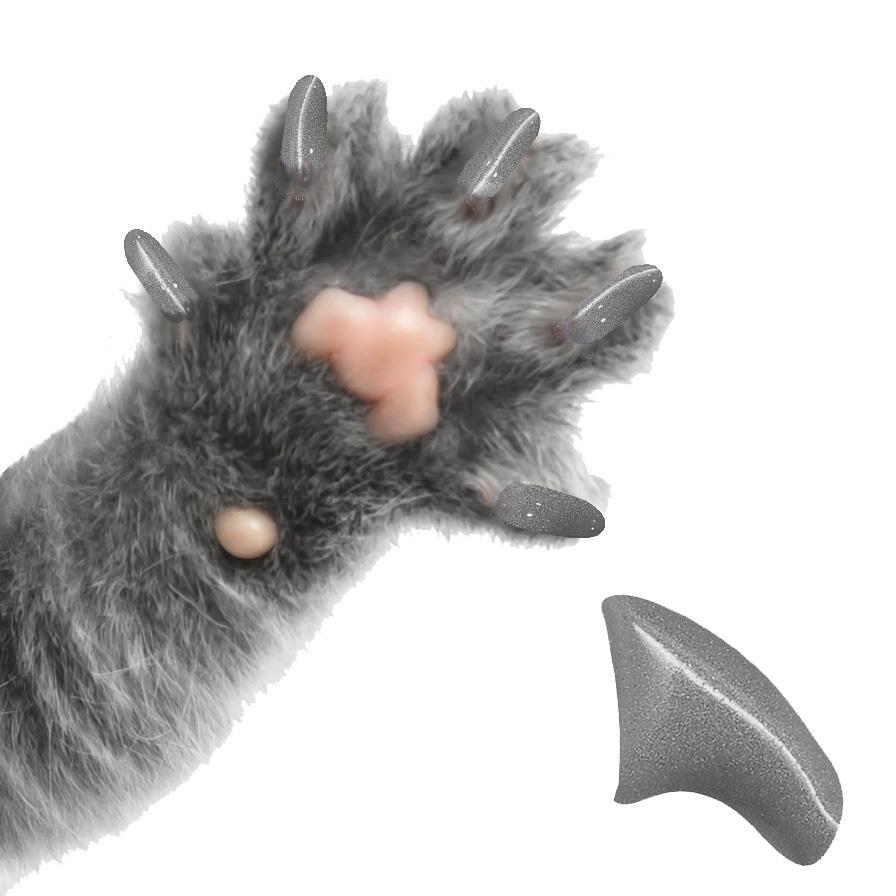 ELEMENTAL SILVER ~ 60 PIECE Soft Nail Caps for Cat Claws ~ PRETTY CLAWS ~ Paws