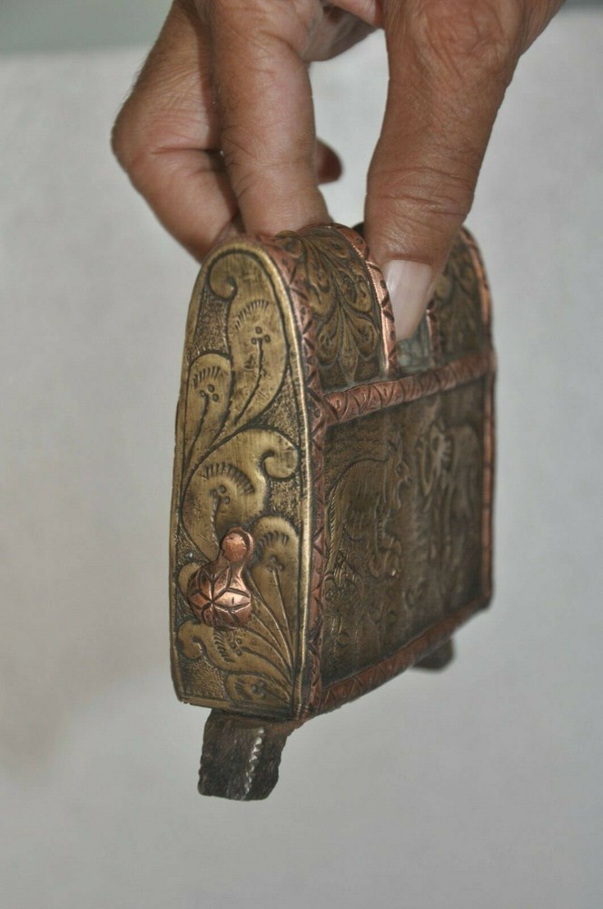 Vintage Iron Handcrafted Unique Solid Fine Brass Fitted Strip Padlock