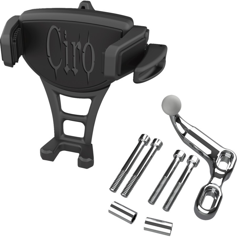 Ciro 50350 Constrictor Phone Holder - - Black - Chrome Offset Perch Mount