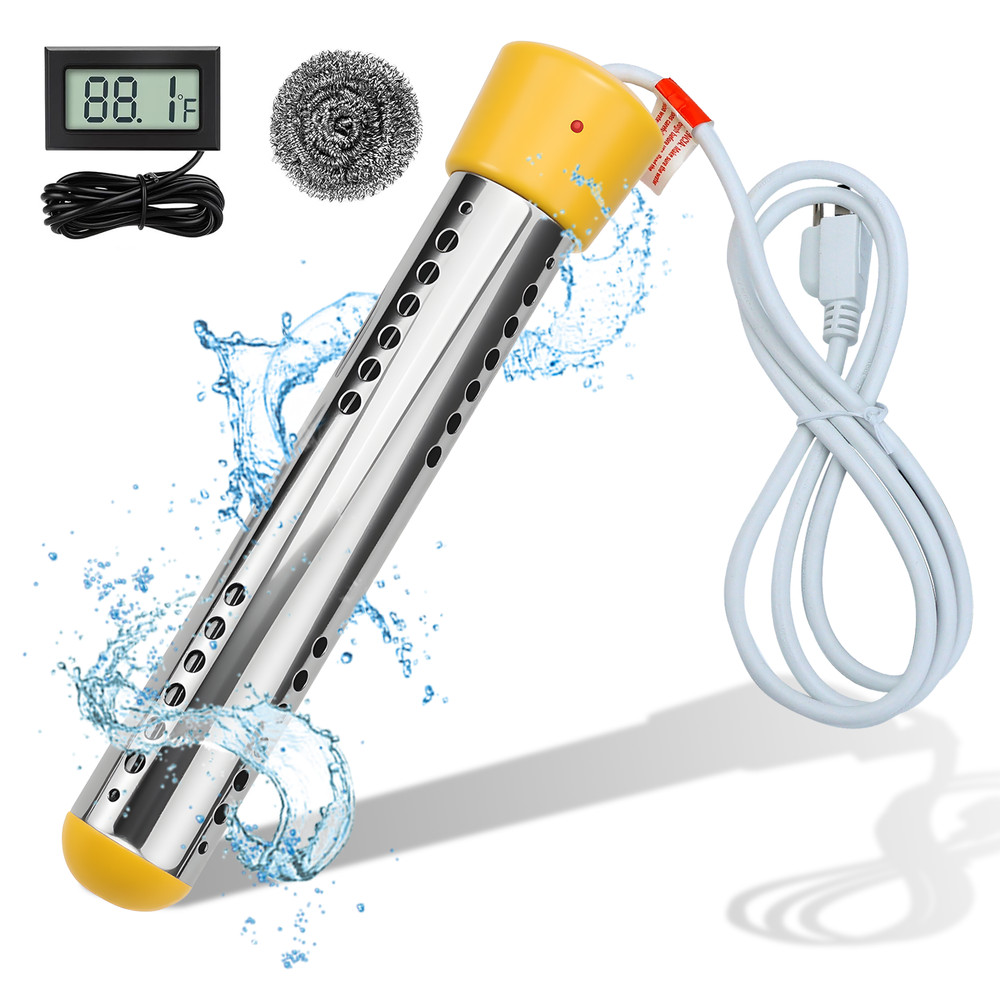 1500W 110V Immersion Water Heater - 304 Stainless Steel Portable Heater for Home