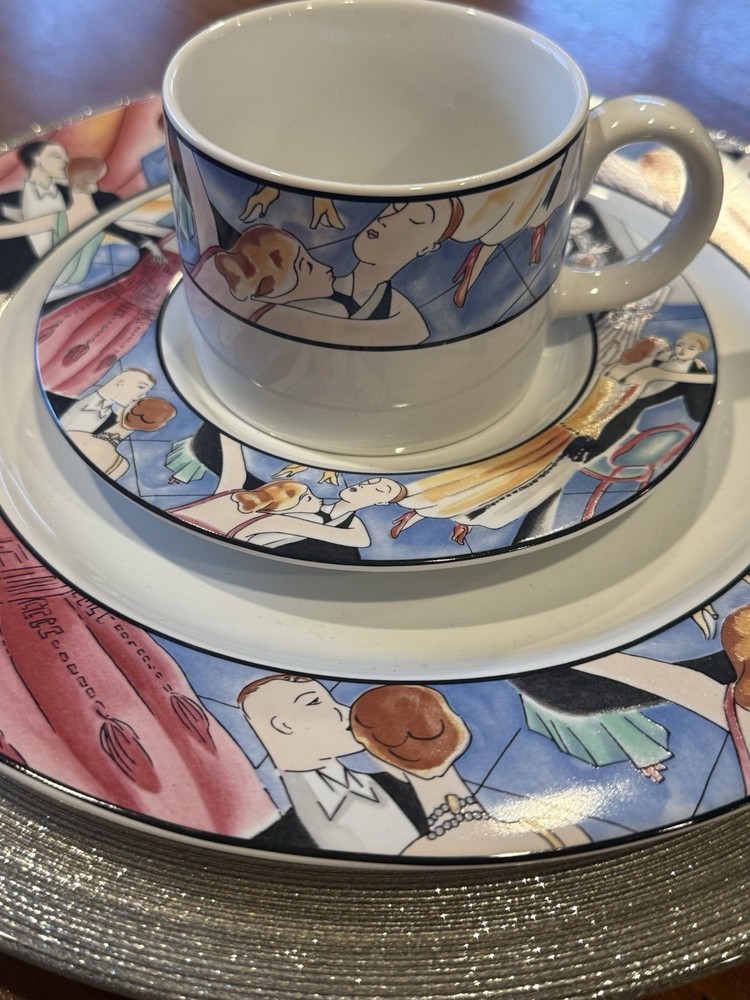 Sakura Tango 1993 Sue Zipkin Dinnerware Set 17 pc Super Nice !!!