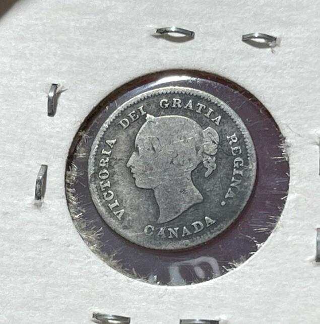 1880 H Canada 5 Cents Silver Coin