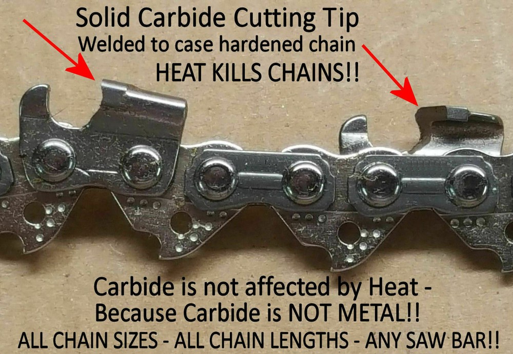 *SOLID CARBIDE* Chainsaw Chain Fits Echo CS-620P - 16" 18" 20" 24" 28" SEE VIDEO
