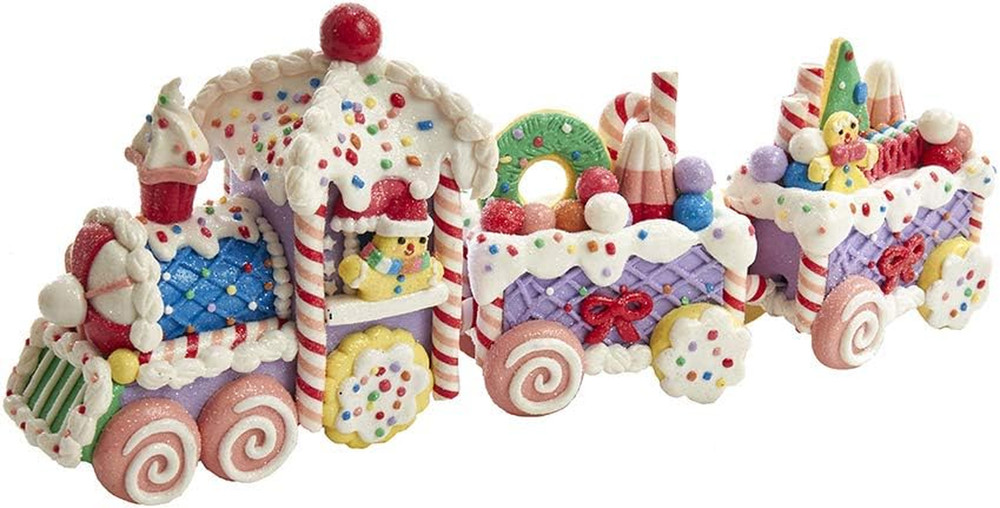 Kurt Adler 14.4-Inch Claydough Train Set D‚Cor, Multi