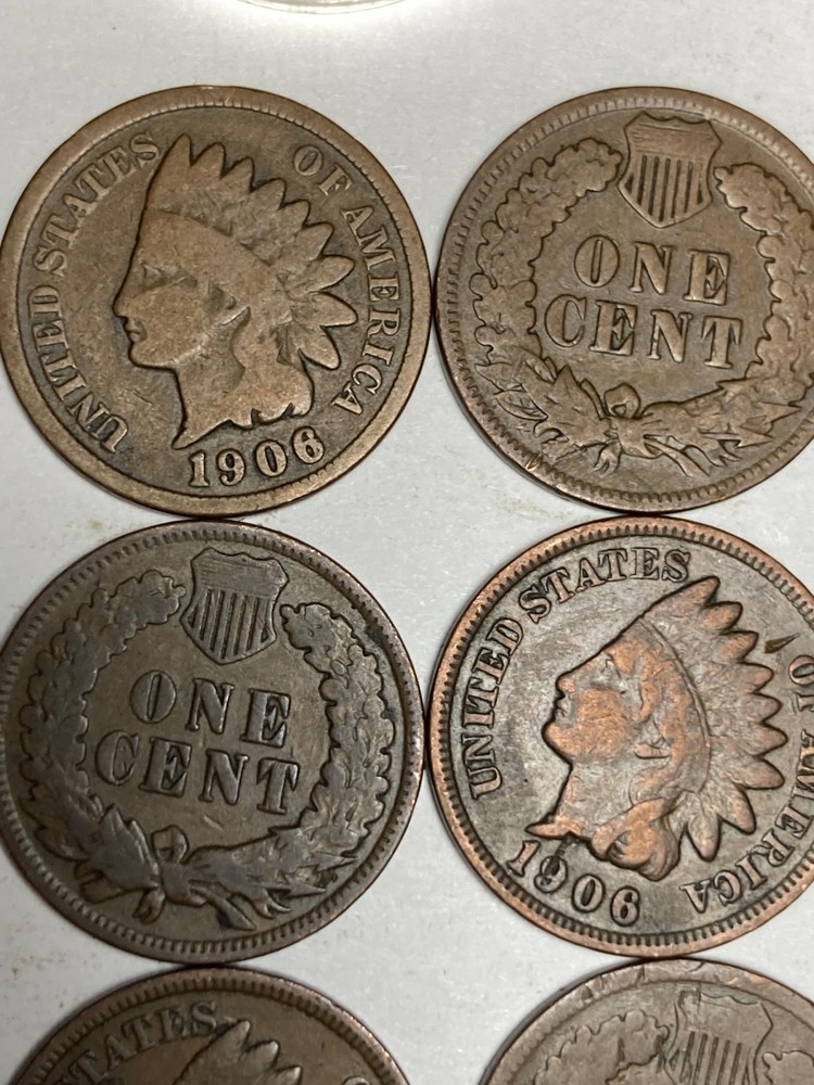 1906 INDIAN CENT ROLL, 50 nice condition (no problem) coins