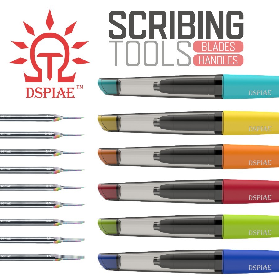 DSPIAE: Panel Line Tools - Scribing & Engraving - Comfort Grip - Singles 9 Sizes