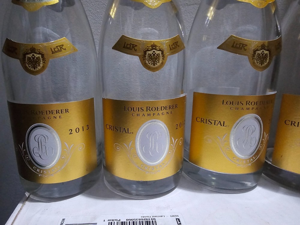 4 Empty Louis Roederer Cristal Empty Bottle Champagne Premium With Cork