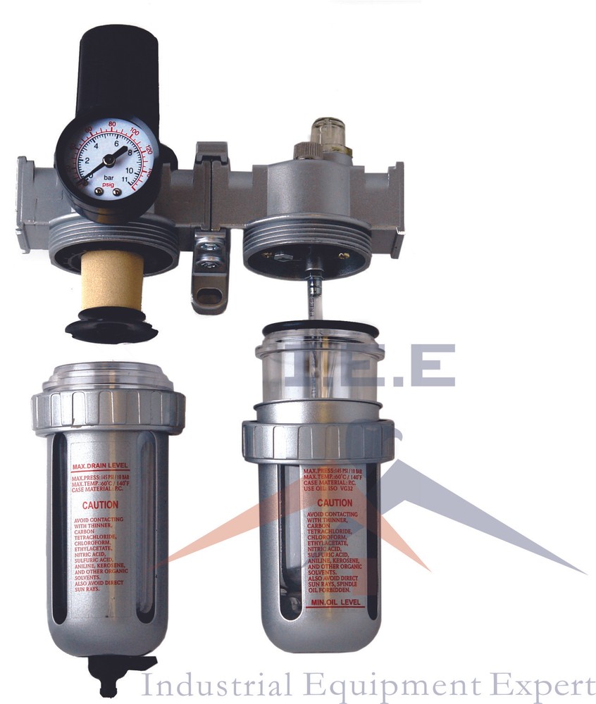 1/2" Mid Flow Air Moisture Filter Regulator Oiler Separator Lubricator Combo