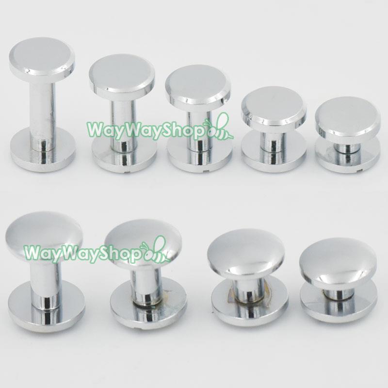 Chicago Binding Screws Studs nail 4 6 8 10 Solid Brass Chrome Leather Belt Bag C