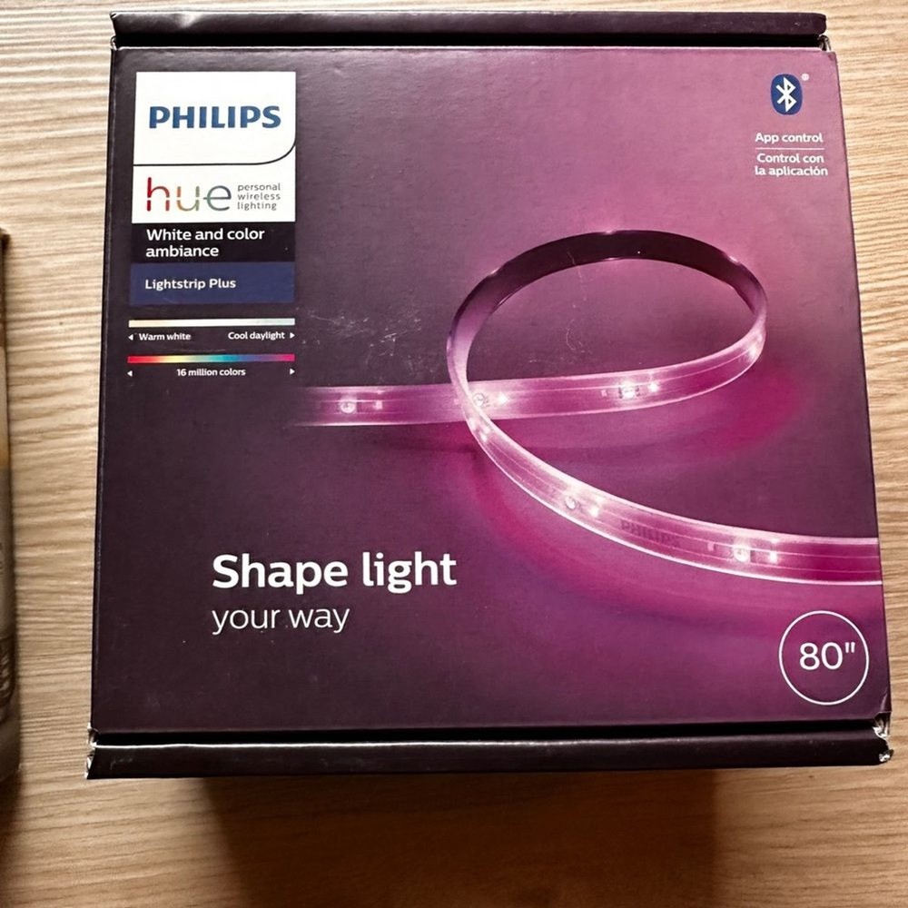 Philips Hue Smart Lighting Bundle A19 Bulbs + Color Lightstrip Plus