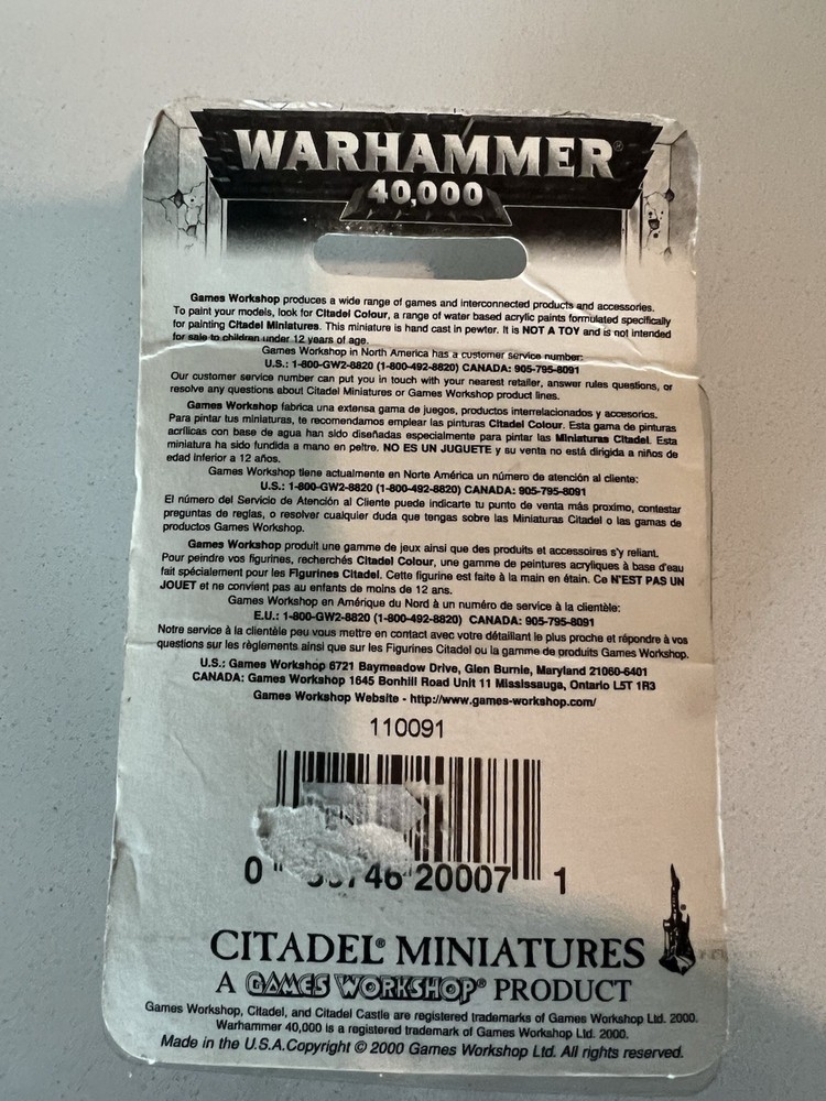 Space Marine Terminator Librarian OOP Warhammer 40k Metal