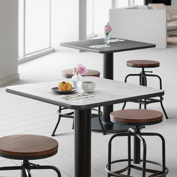36'' Square Restaurant Table Top with White Laminate Top Finish