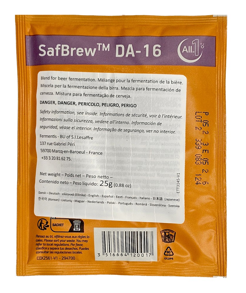 Fermentis SafBrew DA-16 25 Grams