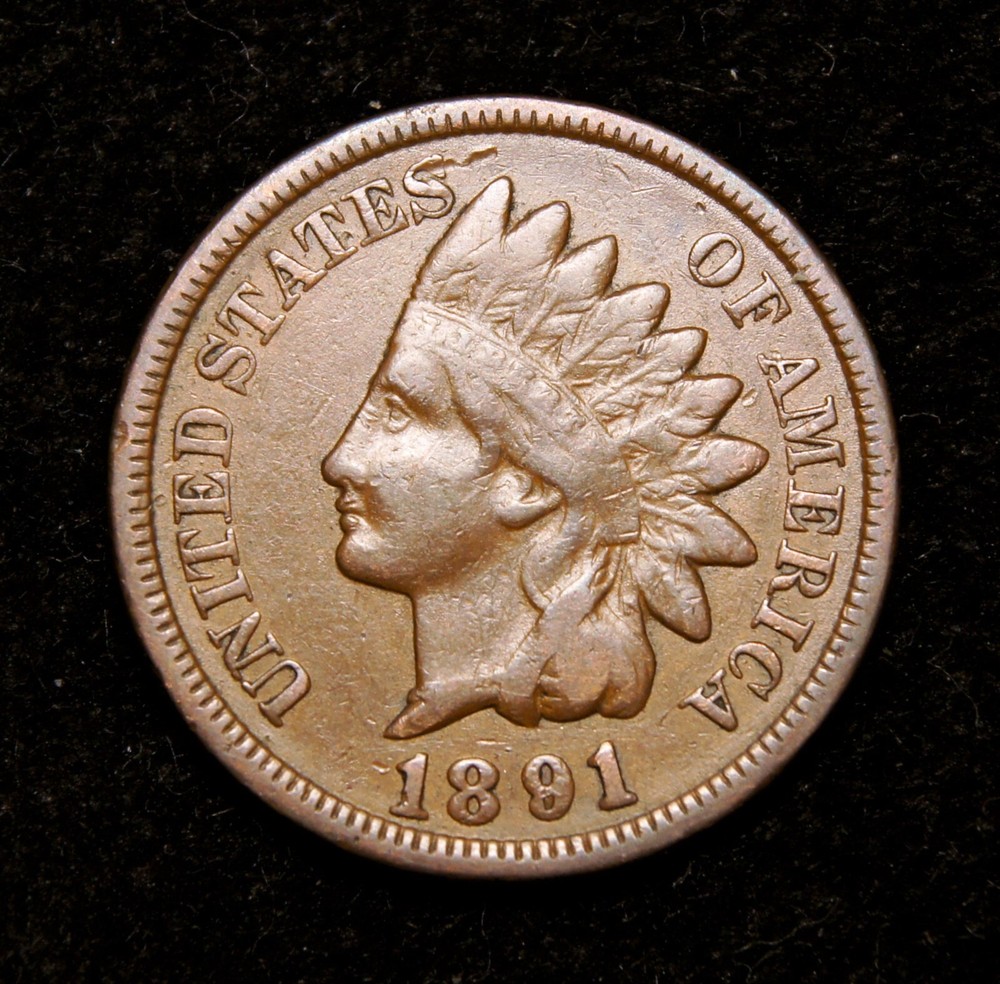 1891 Indian Head Cent  Fine