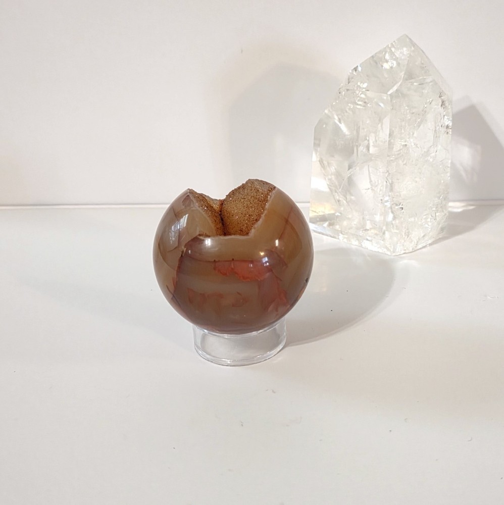 Carnelian Geode Sphere- WYSIWYG