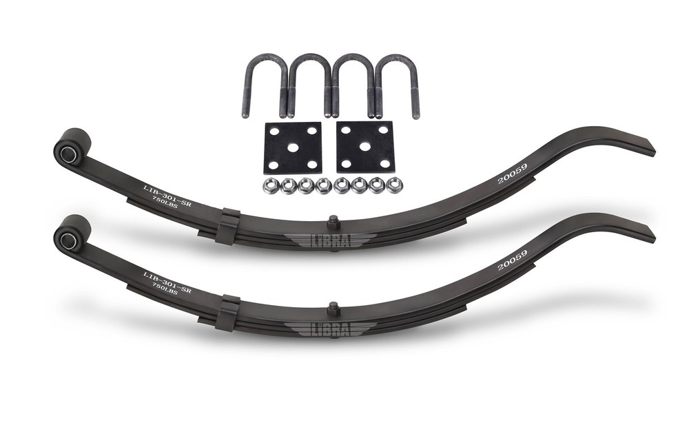 LIBRA Trailer Leaf Spring 3 Leaf Slipper 750lbs Cap for 1500lb Axle & U Bolt Kit
