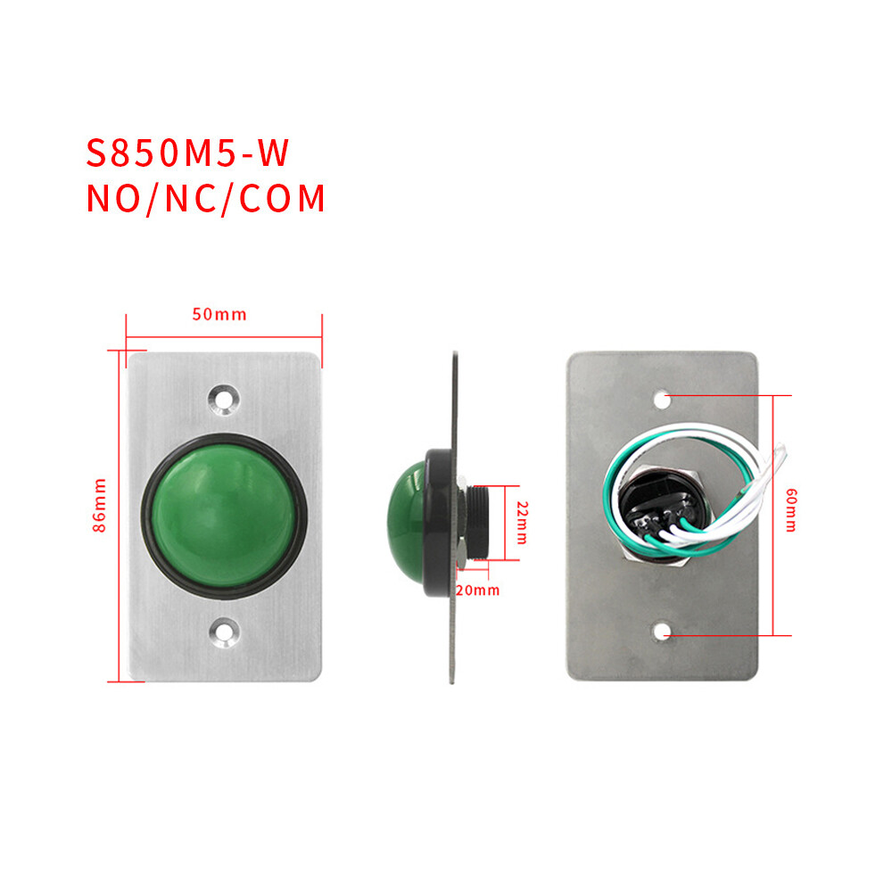 Stainless Steel Panel Touch Self-reset Exit Switch Button For Access Control