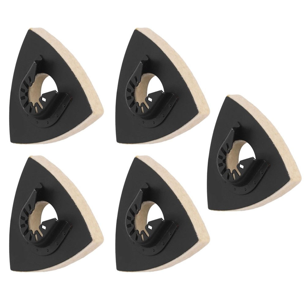 5PCS Wool Polishing Pad With Base Triangular Felt Buffing Pad For Oscillating
