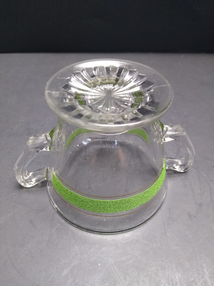 Kent Glass Green Stripe Sugar Bowl