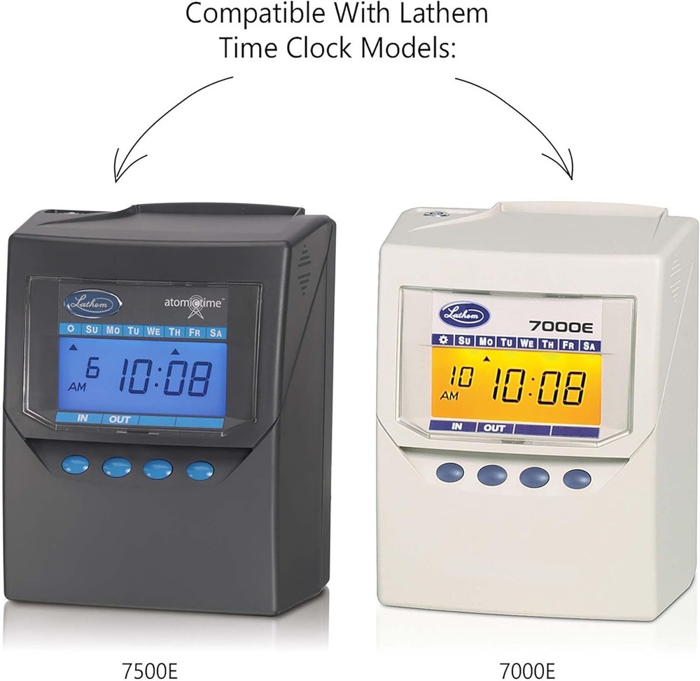 1000 Lathem 7000E 7500E Time Clock Cards, E7 Compatible