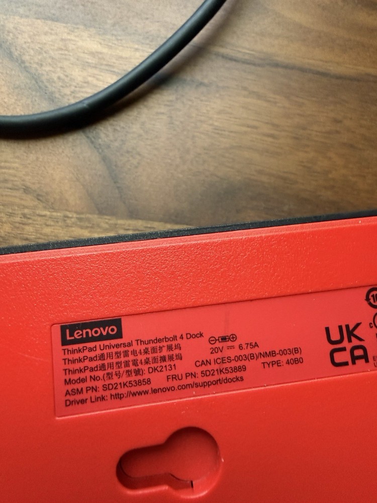 Lenovo ThinkPad Thunderbolt 4 Dock - With Power Supply & Thunderbolt Cable