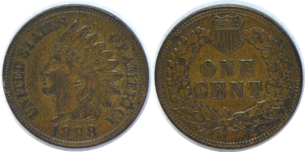 1898 1C Indian Head Cent Almost Uncirculated