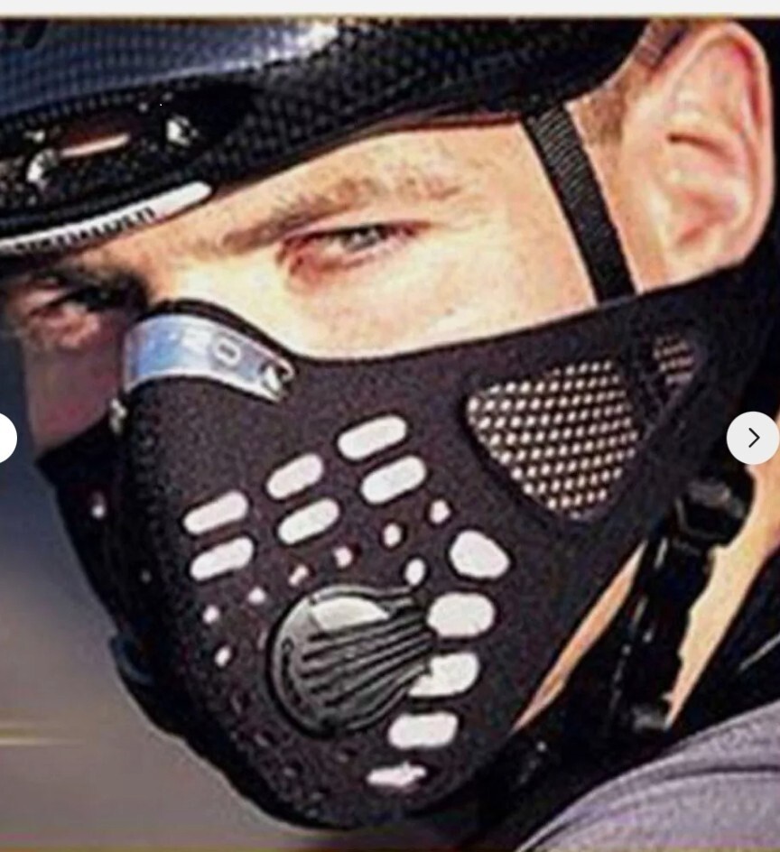 REUSABLE FACE MASK WITH BREATHING VALVE AND 5-LAYER REPLACEMENT FILTER