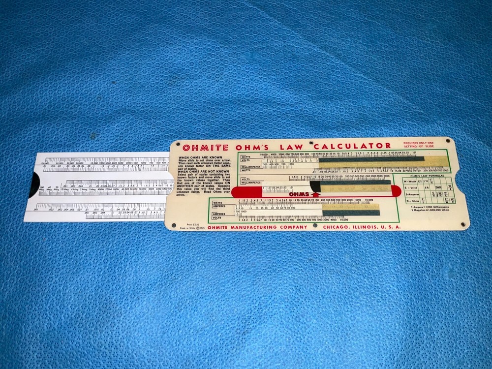 Vintage Ohmite Parallel Resistance Calculator