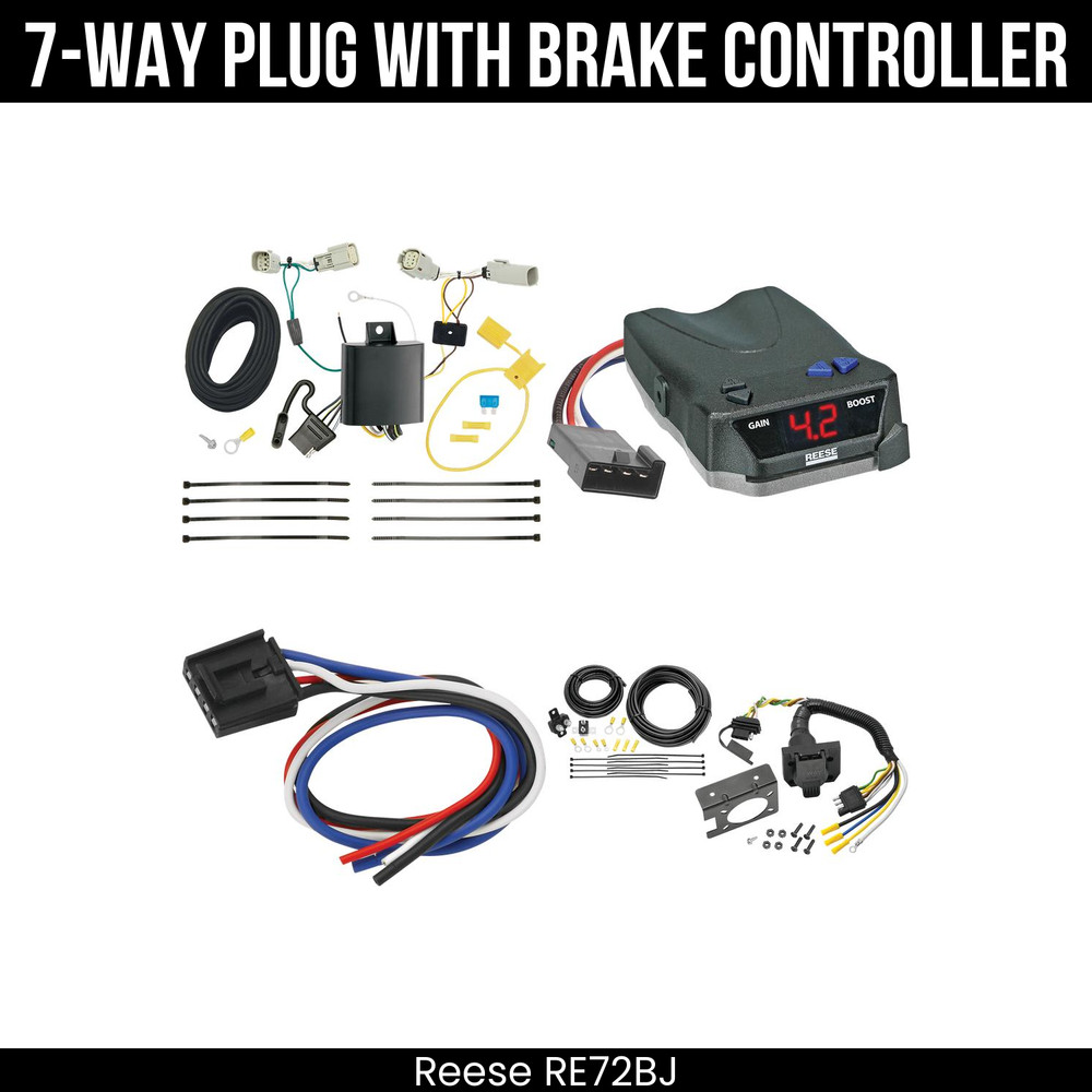 Reese RV 7-Way Trailer Wiring Harness Kit + Brake Control For 16-18 Lincoln MKX