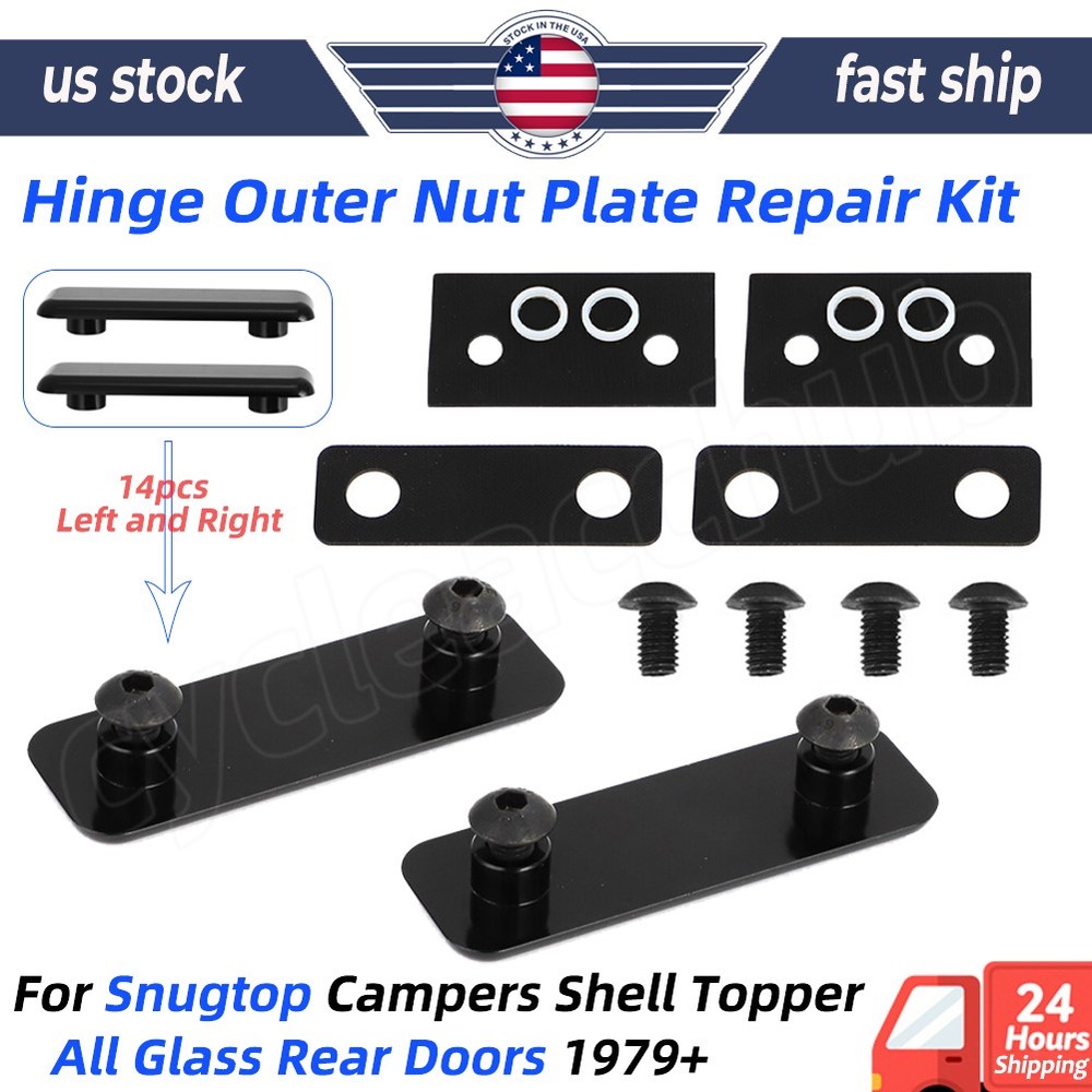 For Snugtop Nut Plates Hardware All Glass Rear Doors Repair Kit Pair of 14PCS