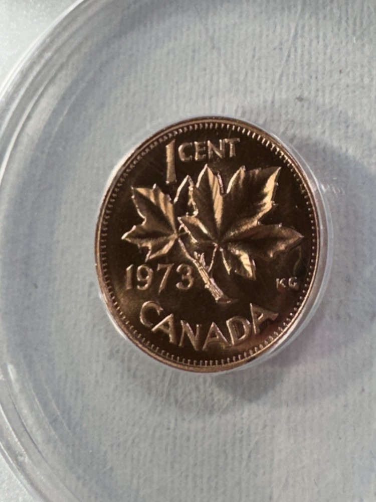 1973 Canada 1 Cent Proof Like Graded MS 67 RD by ANACS