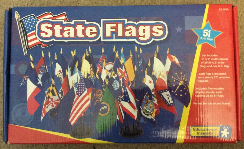 New Educational Insights 51 Cloth Flags State Flags 6” X 9“