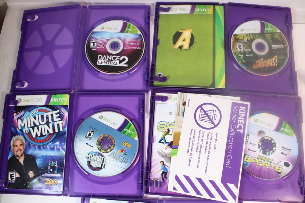 Microsoft Xbox 360 Kinect Sensor Bar w/ 5 Games, authentic, tested