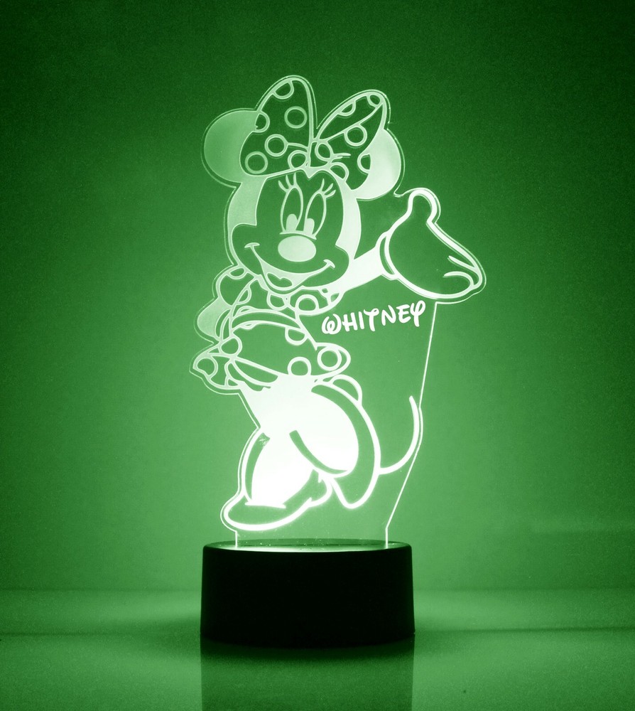 Minnie Mouse Personalized FREE LED Night Light Lamp with Remote Control Light