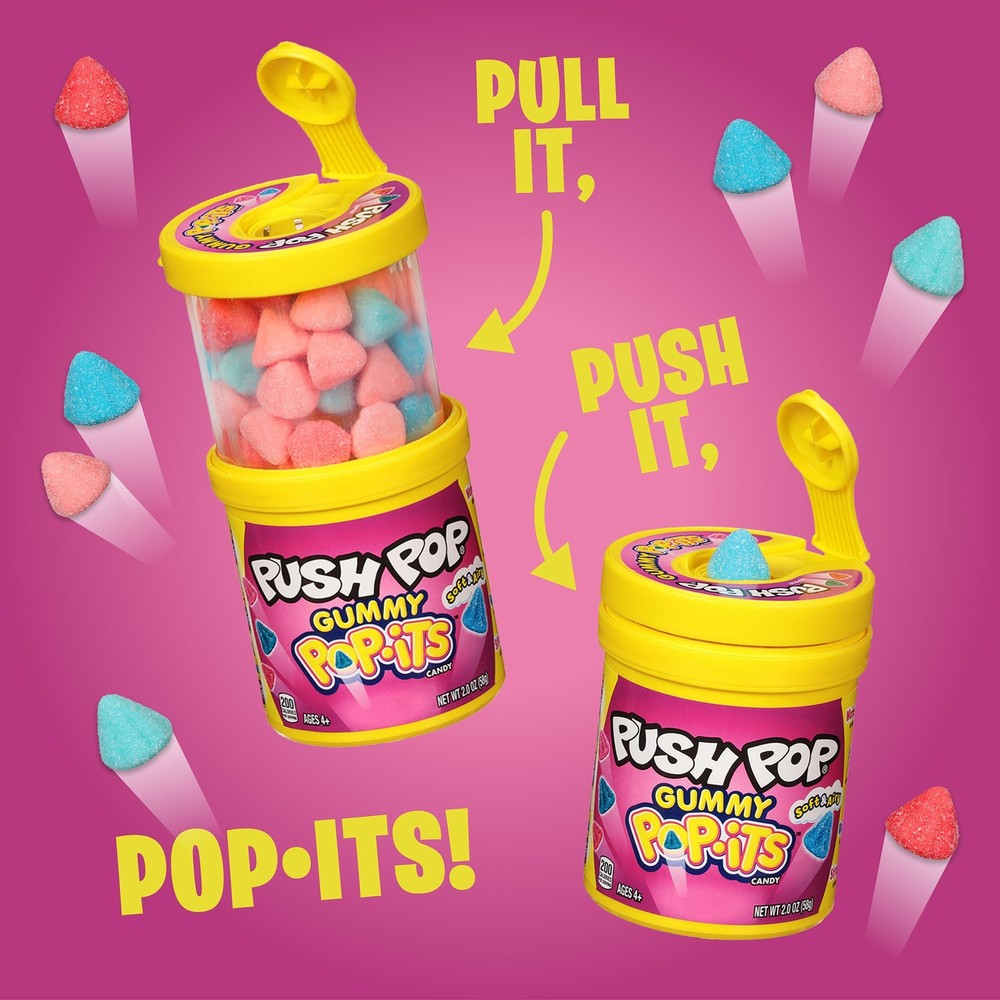 Push Pop Holiday Gummy Candy Assorted 8 Count Tray Fun Stocking Stuffers