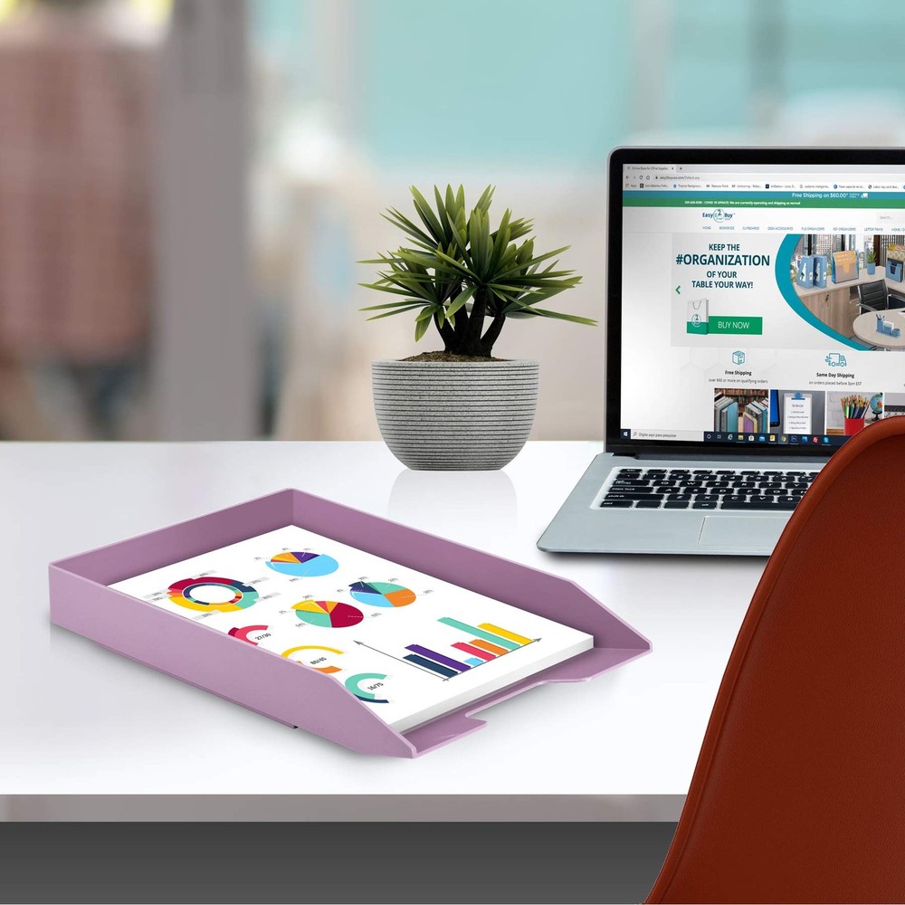 Stackable Letter Tray Front Load, Letter Size, Stacking Document Desk Office ...