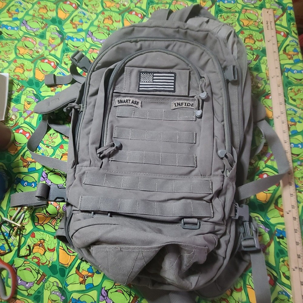 Military green backpack.Bug out gear