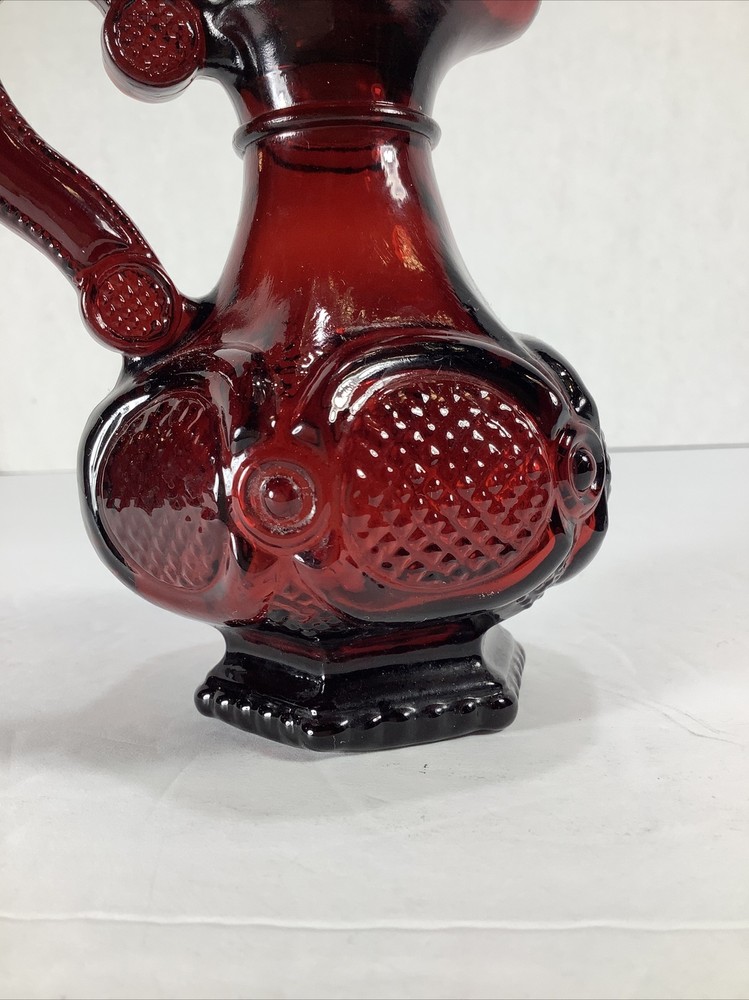 Vintage~ Avon® Ruby Red Decorative Glass Pitcher/Perfume Bottle w/Stopper