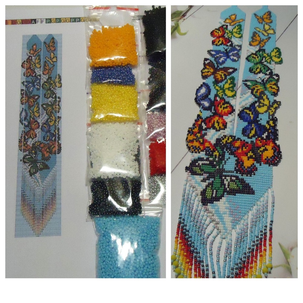 Kit for making a necklace gerdan. Beading Loom Pattern. #B9