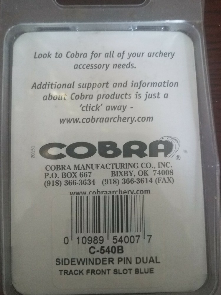 Cobra Archery Accessory sidewinder pin dual