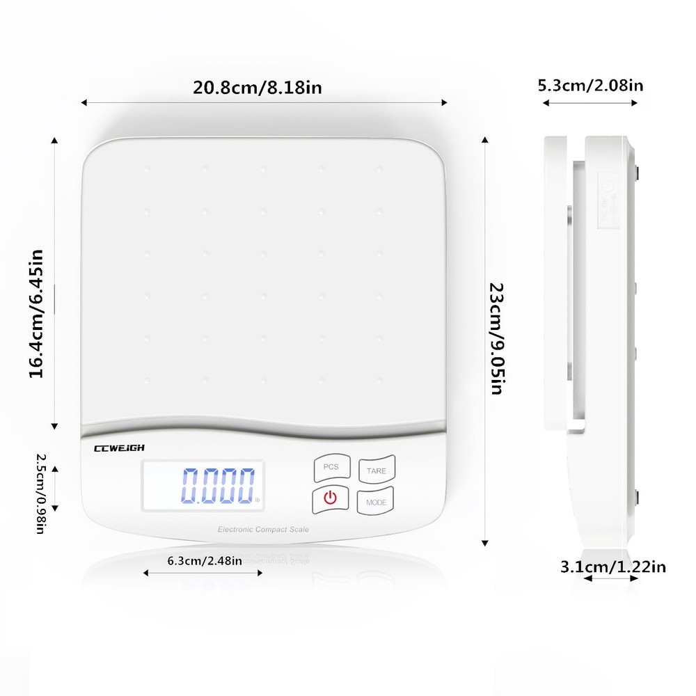 Digital Postal Scale 30kg 6 Units Conversion Large LCD Display for Packages